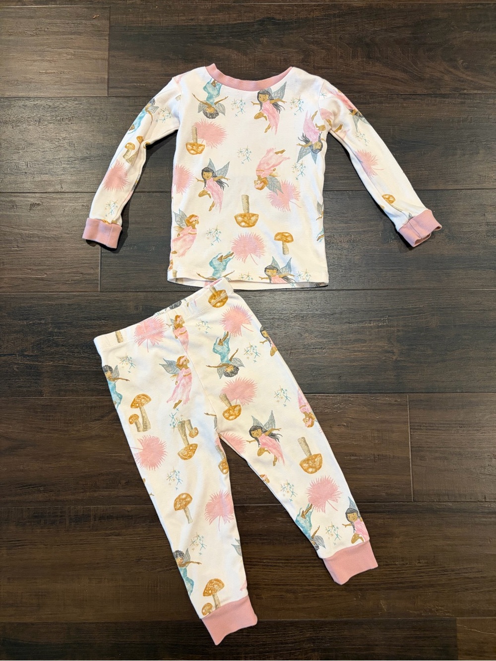 Burt’s Bees Baby 18M Organic Cotton Fairy Mushroom Pajama Set Pink Blue